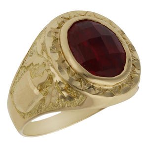 SELLO ORO 18KL PIEDRA ROJA - Número - Peso: n22-9.60 gr 