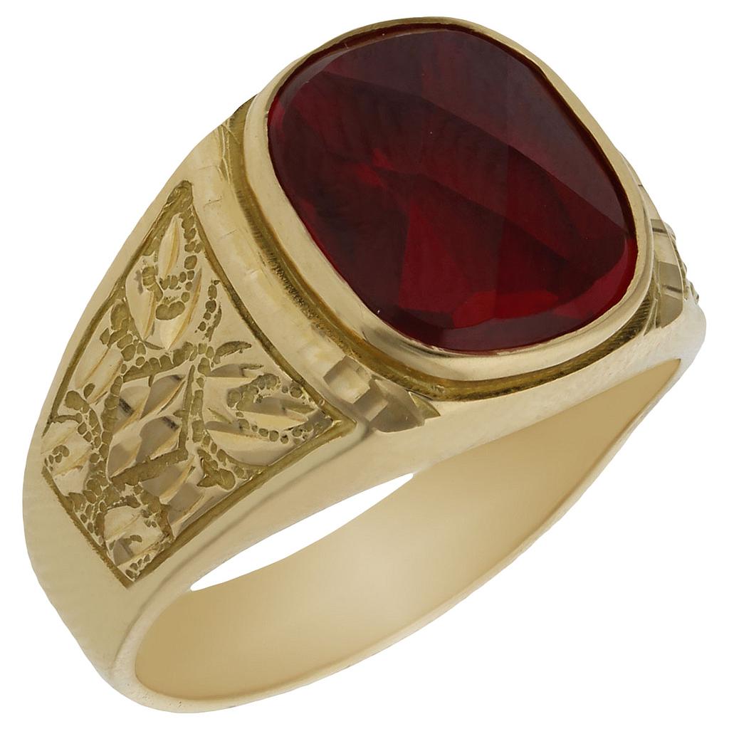 SELLO ORO 18KL PIEDRA ROJA - Número - Peso: n25-10.15 gr 