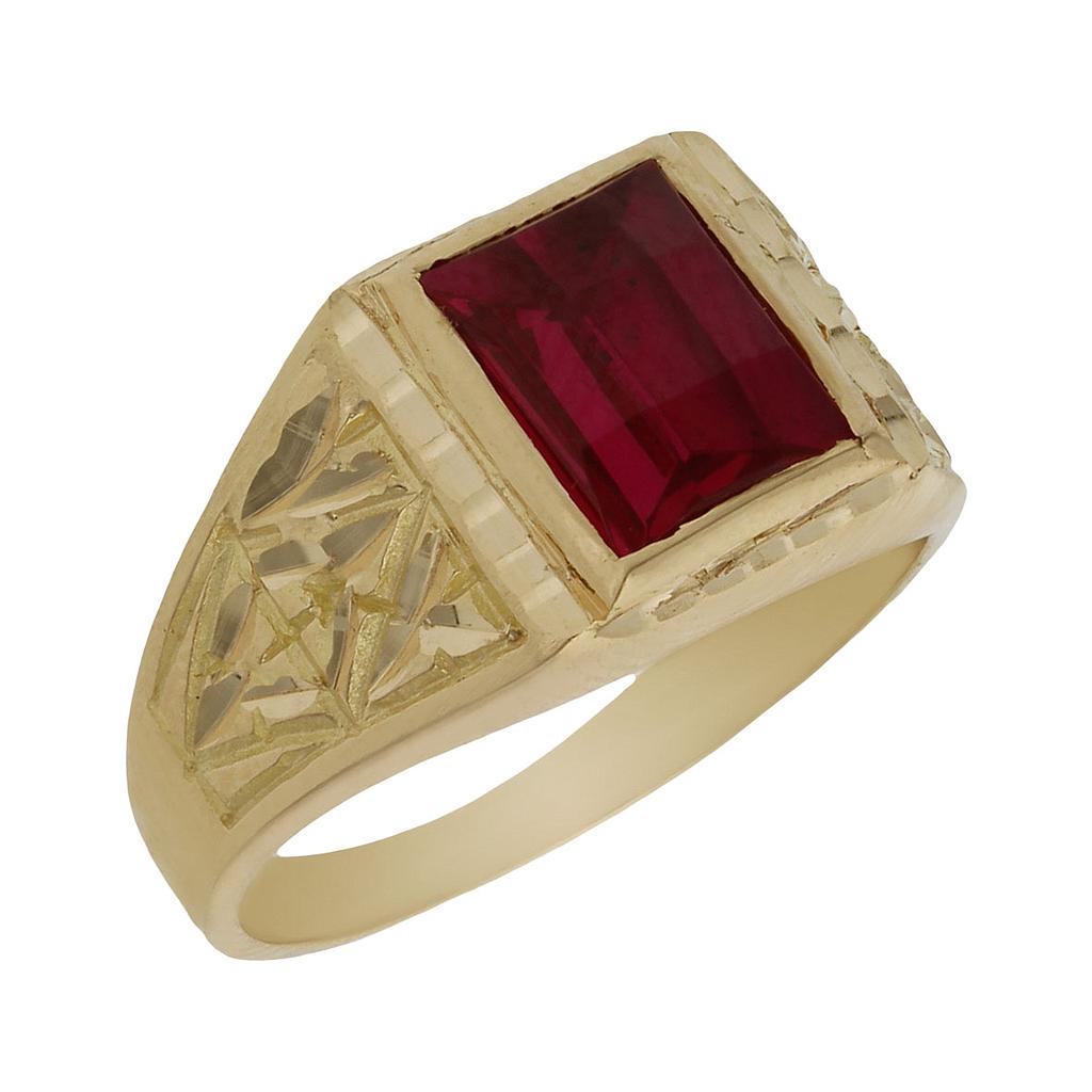 SELLO ORO 18KL PIEDRA ROJA - Número - Peso: n25-6.25 gr 