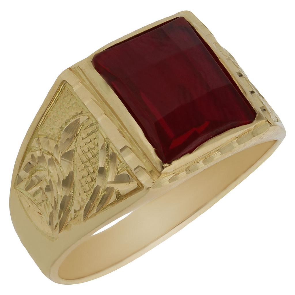 SELLO ORO 18KL PIEDRA ROJA - Número - Peso: n25-9.15 gr 