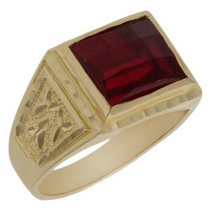 SELLO ORO 18KL PIEDRA ROJA - Número - Peso: n25-9.55 gr 