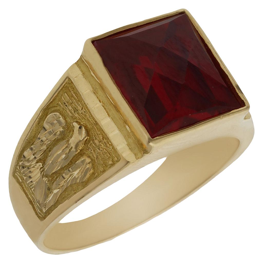 SELLO ORO 18KL PIEDRA ROJA - Número - Peso: n28-10.80 gr 