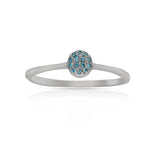 SORTIJA CIRCULO ORO BLANCO 18KL - AZUL - Números: nº13-Azul claro 