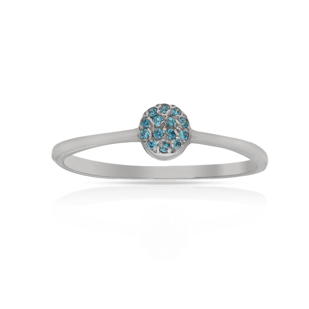 SORTIJA CIRCULO ORO BLANCO 18KL - AZUL - Números: nº13-Azul claro 
