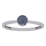 SORTIJA CIRCULO ORO BLANCO 18KL - AZUL - Números: nº13-Azul oscuro 
