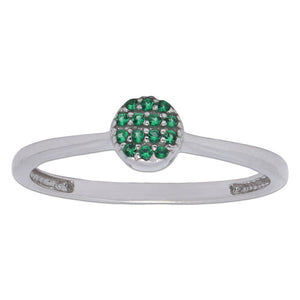 SORTIJA CIRCULO ORO BLANCO 18KL - VERDE - Números: nº 13 