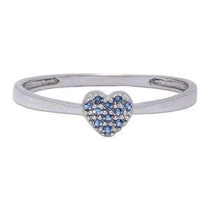 SORTIJA CORAZON ORO BLANCO 18 KL - AZUL - Números: nº 13 