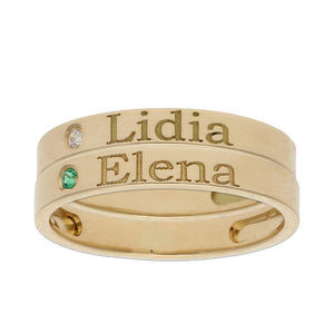 SORTIJA ORO 18KL - 2 ANILLOS PERSONALIZADOS NOMBRE - Números: nº 9 