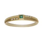 SORTIJA ORO 18KL CIRCONITAS + PIEDRA VERDE - Números: nº 13 