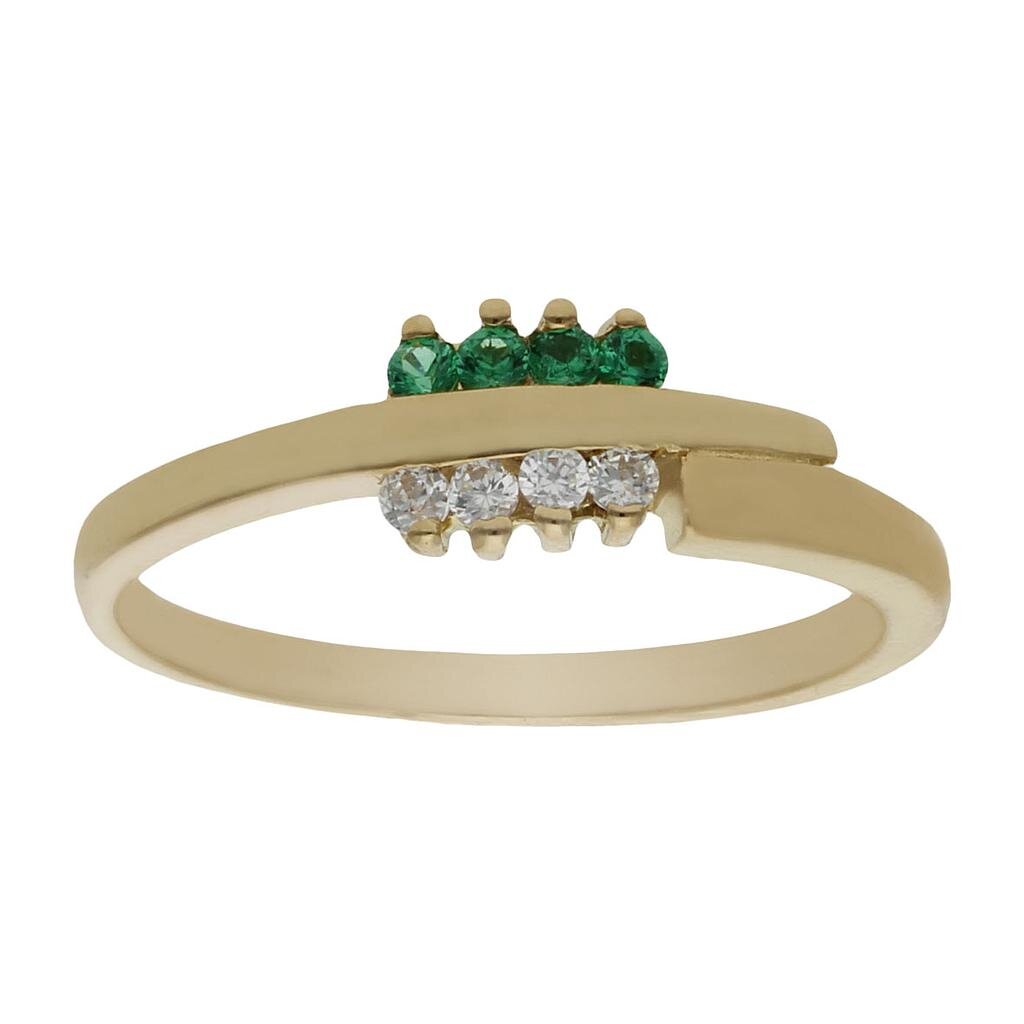 SORTIJA ORO 18KL CIRCONITAS + PIEDRAS VERDES - Números: nº 13 
