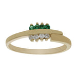 SORTIJA ORO 18KL CIRCONITAS + PIEDRAS VERDES - Números: nº 18 