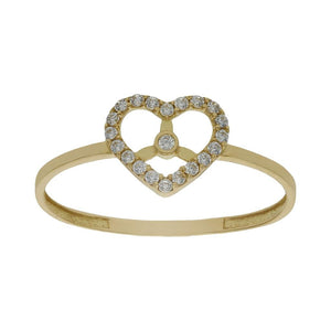 SORTIJA ORO 18KL CORAZON CIRCONITAS - Números: nº 17 