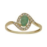 SORTIJA ORO 18KL ESMERALDA FINA CIRCONITAS - Números: nº 14 