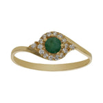 SORTIJA ORO 18KL ESMERALDA FINA + CIRCONITAS - Números: nº 15 