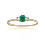 SORTIJA ORO 18KL ESMERALDA FINA + CIRCONITAS - Números: nº 17 
