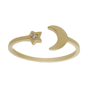 SORTIJA ORO 18KL LUNA + ESTRELLA CIRCONITA - Números: nº 18 