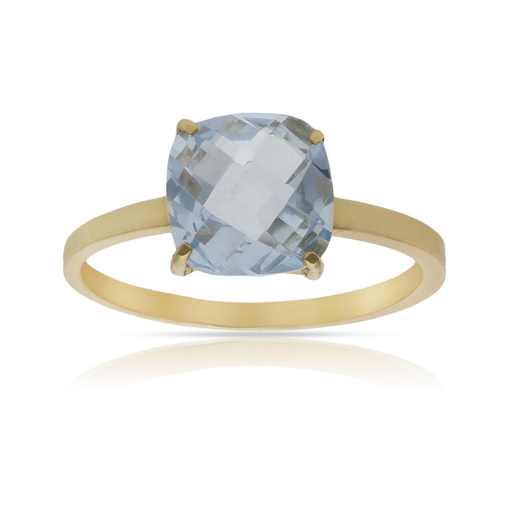 SORTIJA ORO 18KL - PIEDRA AZUL ** AGOTADO TEMPORALMENTE** - Números: nº 18 