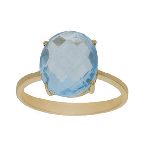 SORTIJA ORO 18KL - PIEDRA AZUL - Números: nº 13 