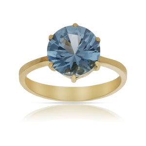 SORTIJA ORO 18KL - PIEDRA AZUL - Números: nº 13 