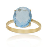 SORTIJA ORO 18KL - PIEDRA AZUL - Números: nº 14 