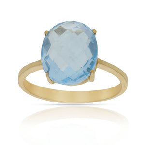 SORTIJA ORO 18KL - PIEDRA AZUL - Números: nº 14 