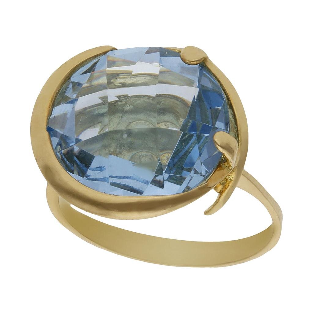 SORTIJA ORO 18KL - PIEDRA AZUL - Números: nº 17 