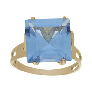 SORTIJA ORO 18KL - PIEDRA AZUL - Números: nº 17 