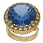 SORTIJA ORO 18KL - PIEDRA AZUL - Números: nº 18 