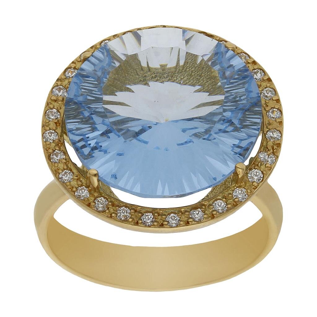 SORTIJA ORO 18KL - PIEDRA AZUL - Números: nº 18 