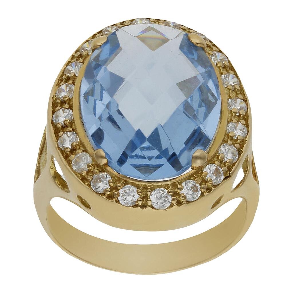 SORTIJA ORO 18KL - PIEDRA AZUL - Números: nº 19 