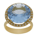 SORTIJA ORO 18KL - PIEDRA AZUL - Números: nº 19 