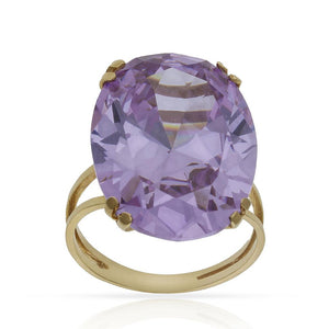 SORTIJA ORO 18KL - PIEDRA MALVA - Números: nº 14 