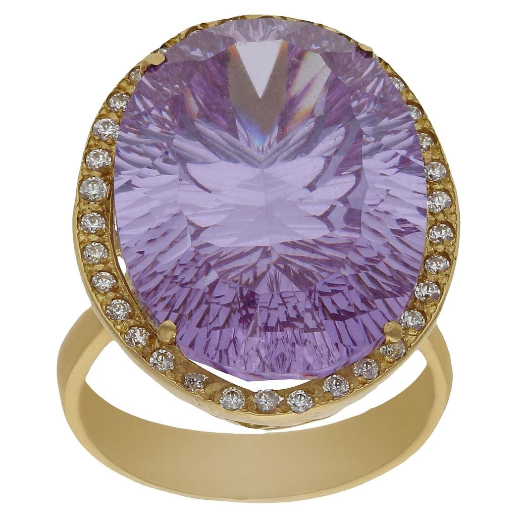 SORTIJA ORO 18KL - PIEDRA MALVA - Números: nº 18 