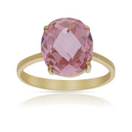SORTIJA ORO 18KL - PIEDRA ROSA - Números: nº 12 