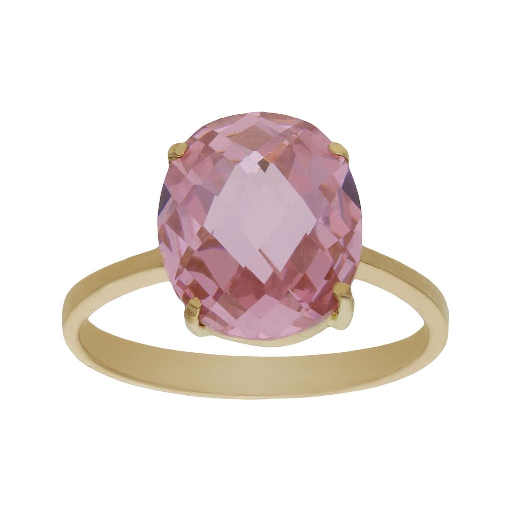 SORTIJA ORO 18KL - PIEDRA ROSA - Números: nº 14 