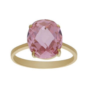 SORTIJA ORO 18KL - PIEDRA ROSA - Números: nº 14 