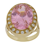 SORTIJA ORO 18KL - PIEDRA ROSA - Números: nº 16 