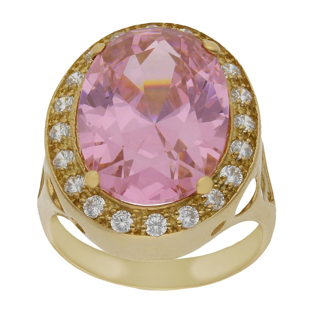 SORTIJA ORO 18KL - PIEDRA ROSA - Números: nº 16 