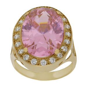 SORTIJA ORO 18KL - PIEDRA ROSA - Números: nº 16 