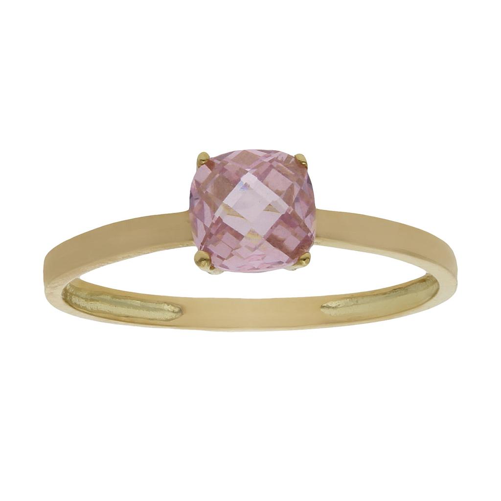 SORTIJA ORO 18KL - PIEDRA ROSA - Números: nº 17 