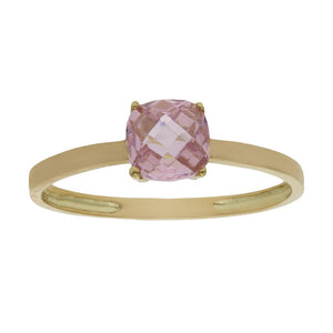 SORTIJA ORO 18KL - PIEDRA ROSA - Números: nº 17 