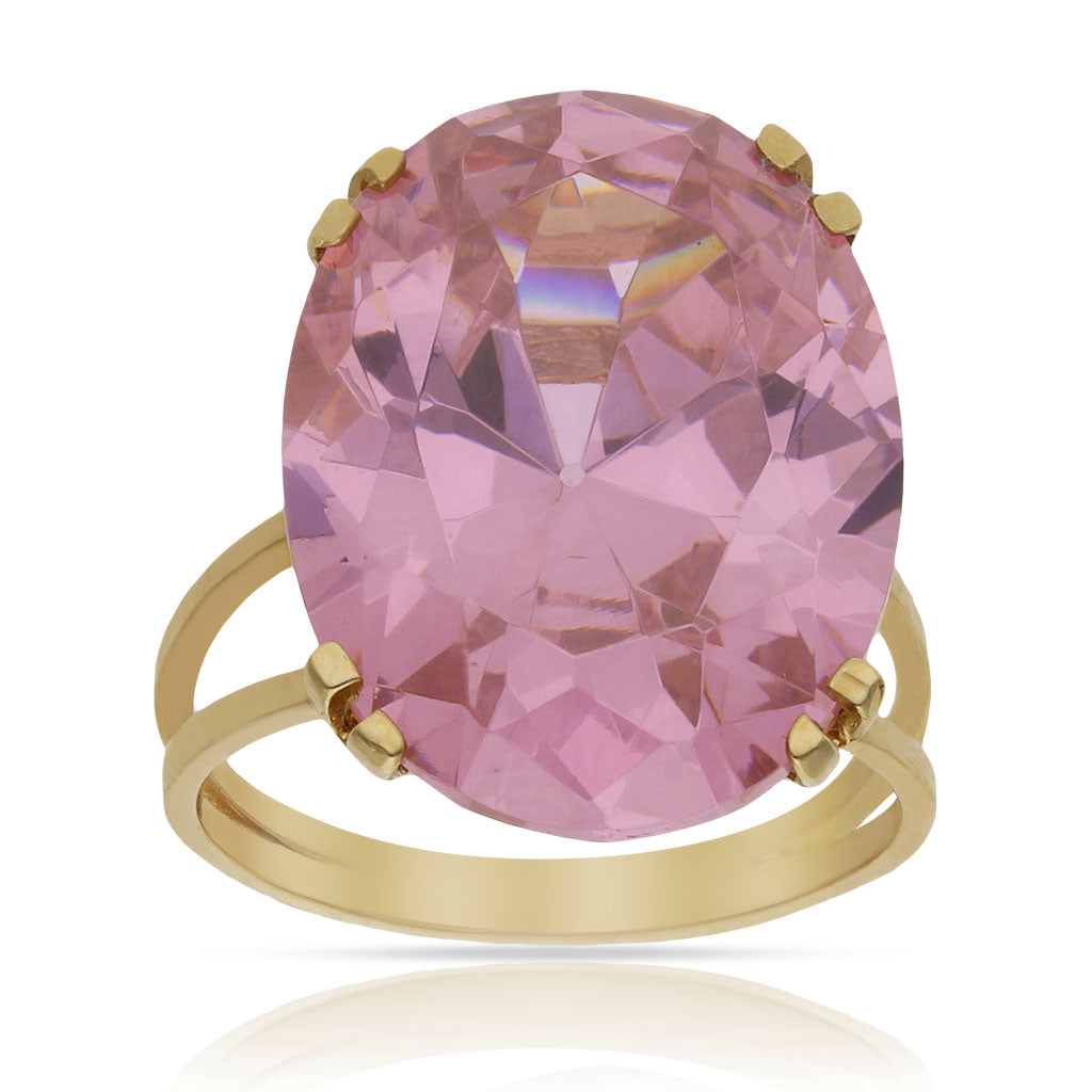 SORTIJA ORO 18KL - PIEDRA ROSA - Números: nº 9 