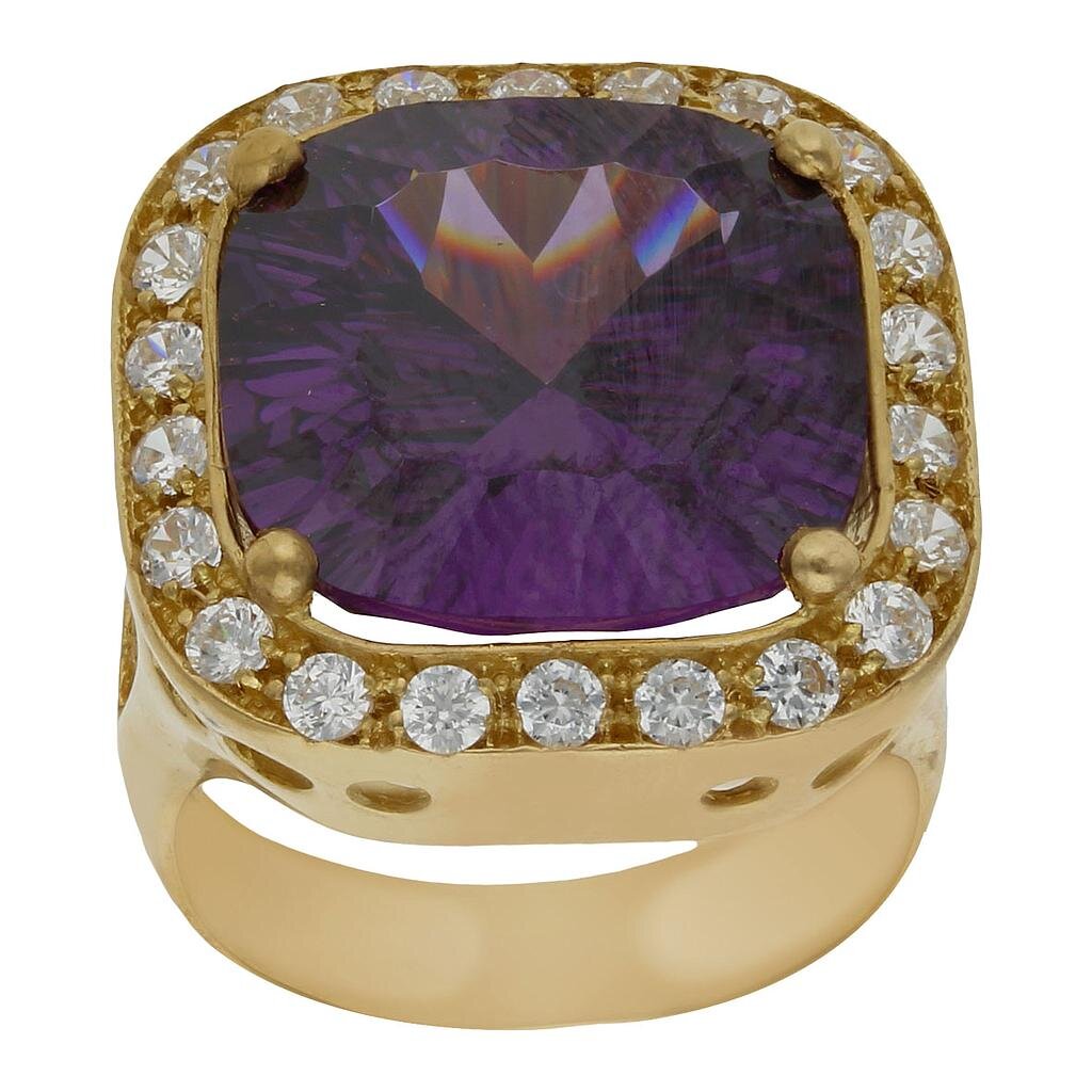 SORTIJA ORO 18KL - PIEDRA VIOLETA - Números: nº 19 