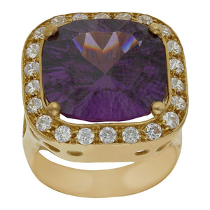 SORTIJA ORO 18KL - PIEDRA VIOLETA - Números: nº 19 