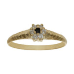 SORTIJA ORO 18KL ROSETON CIRCONITAS + PIEDRA AZUL - Números: nº 15 