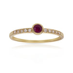 SORTIJA ORO 18KL RUBI FINO + CIRCONITAS - Números: nº 16 