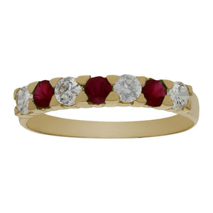 SORTIJA ORO 18KL RUBIES FINOS + CIRCONITAS - Números: nº 15 