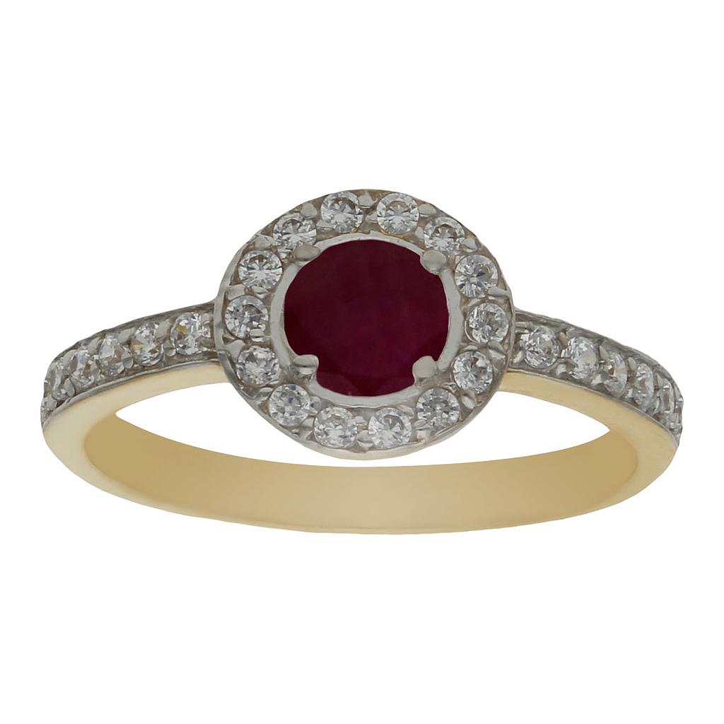 SORTIJA ORO 18KL RUBIES FINOS + CIRCONITAS - Números: nº 15 