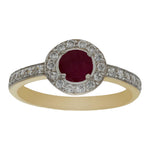 SORTIJA ORO 18KL RUBIES FINOS + CIRCONITAS - Números: nº 16 