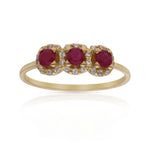 SORTIJA ORO 18KL RUBIES FINOS + CIRCONITAS - Números: nº 16 
